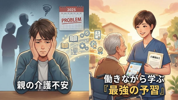 【親の介護で慌てない】今、介護職を選ぶのが「最強の親孝行」かつ「リスク回避」である理由。働きながら学ぶ“実益”とは？